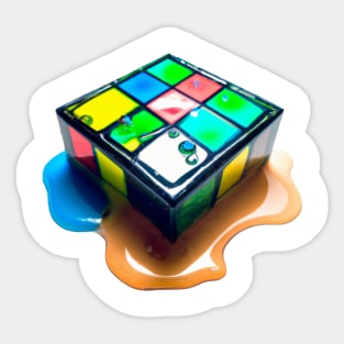 Melting rubik cube Sticker